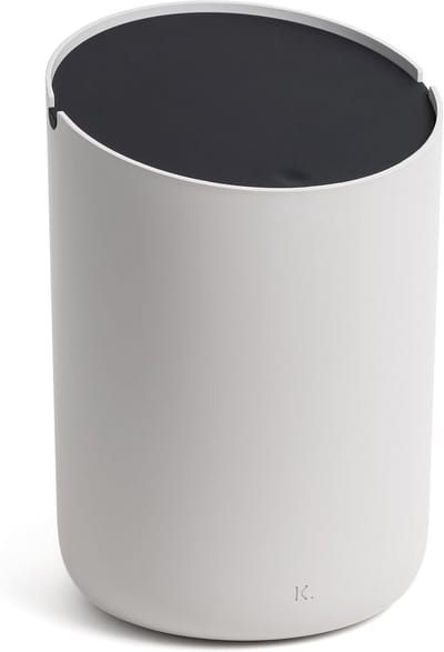Kleine Prullenbak 1.5L - Mini Afvalbak voor Badkamer, Keuken & Bureau - Antislip en Uitneembare Binnenbak - Taupe/Zwart