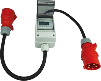 Digitale 3-Fase Stroommeter 32A Mobiel Geijkt IP44 Voor Draaistroom