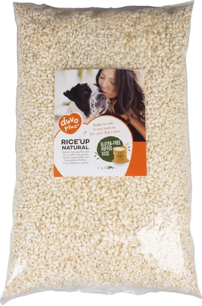duvo+ gepofte rijst naturel voor honden - Rice Up - 1 kg - glutenvrij - gezond en lekker