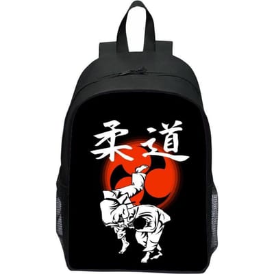 Nieuwe bedrukte JUDO Judo rugzak voor basisschoolleerlingen, Karate cartoon rugzak voor groep 123, casual en lichtgewicht black