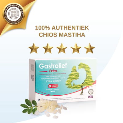 Gastrolief Extra – Comfort bij Gevoelige Maag & Spijsvertering | Chios Mastiha (335 mg), DGL Zoethout, Asperge | Vegan Clean Label – 30 Tabletten