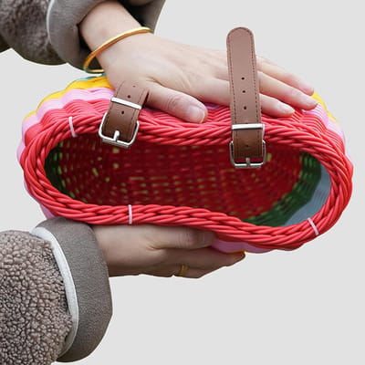 Fietsmand Riet - Kinderfietsmand Afneembaar - Picknick en School - Handgeweven Decoratie - 23 cm Breed - Natuurlijk