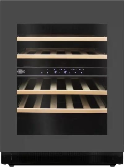 Boretti MLWC82ZGAN Wijnklimaatkast inbouw 82cm onderbouw, 2 temp.zones, Deurh. 745mm t.b.v. greepl. keukens, Antraciet glas