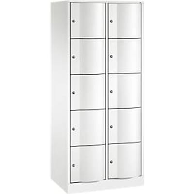 C+P Resisto lockerkast, 2 vakken, 10 vakken, B 772 x D 540 x H 1950 mm, verkeerswit