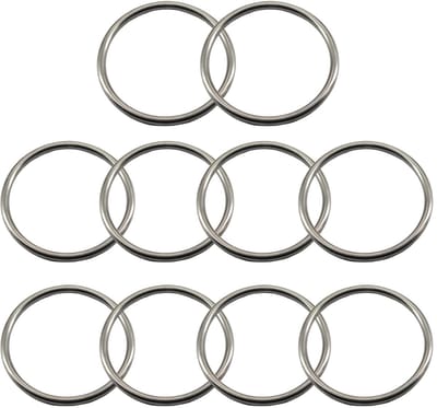 Dailygoods- O-ring 5x40mm - 10 Stuks - Roestvrij Staal - Duurzaam - Corrosiewerend - Geschikt voor Binnen/Buiten Gebruik - Ophangring