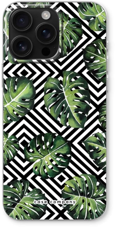 Case Company® - Hoesje geschikt voor iPhone 16 Pro Max hoesje - Geometrische jungle - Soft Cover Telefoonhoesje - Bescherming aan alle Kanten en Schermrand
