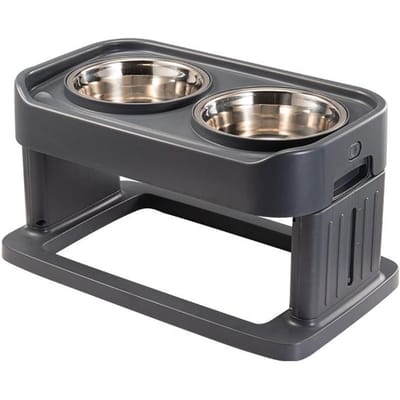 Luxe Verstelbare Hondenschaal 4 Versnellingen Hoog Verstelbaar Honden Voerbak Anti-slip Anti-kantel Voer- en Waterbak Hondenschaal Huisdier Hond Accessoires black