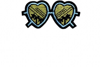 Zonnebril - zomer - palmboom / trijkapplicatie strijk embleem - patch - patches - stof & strijk applicatie - patchwork - Carnaval - Stofdecoratie