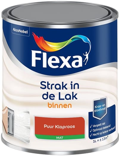 Flexa - Strak In De Lak Binnenlak Mat - Puur Klaproos - Mengverf - 1 L