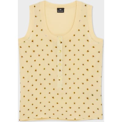 Paul Smith Knitted Vest Woven Front Yellow Size: S | Sweaters and Cardigans Outlet | Dames | Geel