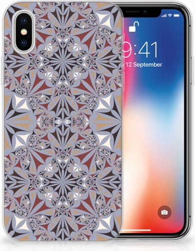 Apple iPhone X | Xs TPU Siliconen Hoesje Flower Tiles