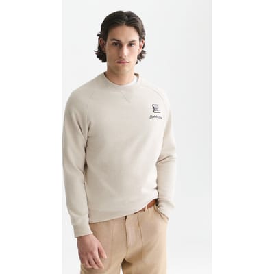 Scotch & Soda Melange Regular-fit Sweatshirt Offwhite Melange Maat: S | Sweaters Outlet | Heren | Beige