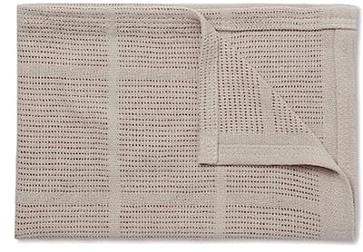 Unisex Baby Cellular Blanket in Taupe - Soft Swaddle Wrap with Air Flow Holes for Newborns