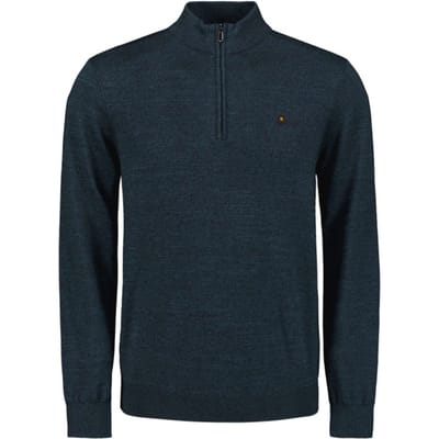 No Excess Pullover half zip 2 coloured melang navy