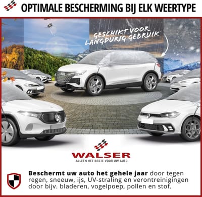 Walser Dekzeil voor auto All Weather - autozeil halve garage maat M zilver