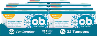 o.b. ProComfort Advanced Normal - 4-in-1 bescherming - tampons - tampon gemiddelde tot zwaardere menstruatiedagen - 7x32 stuks