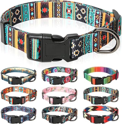 Verstelbare Hondenhalsband met Klassiek Patroon - Comfortabel voor Training en Wandelen
