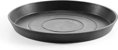 Ecopots Saucer Round - Dark Grey - Ø28,7 x H3 cm - Ronde donkergrijze onderschotel met waterreservoir