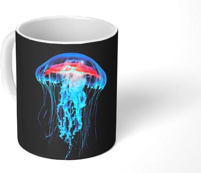 Mok - Koffiemok - Kwal - Tentakels - Blauw - Licht - Mokken - 350 ML - Beker - Koffiemokken - Theemok