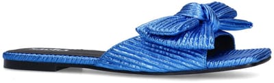 Sacha - Dames - Blauwe slippers met strik - Maat 38