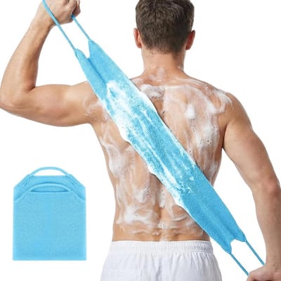 Dubbelzijdige Rugschrobber voor Douche, Lange Rekbare Lichaamsborstel met Handvat, Ideaal voor het Verwijderen van Dode Huid en Vuil voor Mannen en Vrouwen