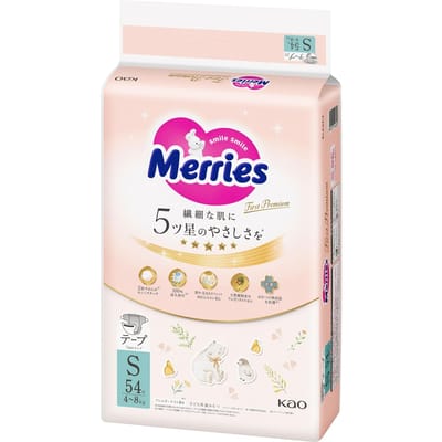 Merries First Premium Luiers S 4-8kg 54st