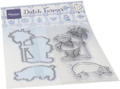 Marianne Design Clear stamp en Snijmal - Hetty's Dutch farmer
