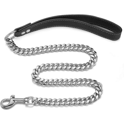 14Mm Versleuteld Huisdier Roestvrij Staal Titanium Staal Trektouw Grote Hond Werphond Ketting Wordt Gebruikt Om Huisdieren Te Trainen (Silver,2ft(60cm)) zilver