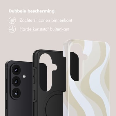 Selencia Hoesje - Geschikt voor Samsung Galaxy S26 - Backcover - Desert Waves Beige