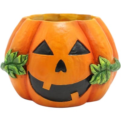 Pompoen Bloempot Hars Pompoen Succulenten Bloempot Plantenbak Halloween Decoratie voor Thuis Kantoor orange