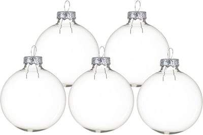 Kerstballen set - 10x stuks - transparant - glas - 6 cm - glans/mat - kerstversiering