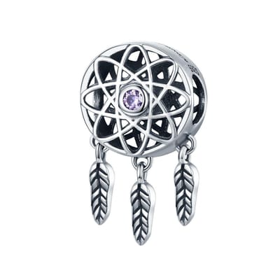 dreamcatcher zirconia bedel | bedels voor armband | dromenvanger bead | Zilverana | geschikt voor alle bekende merken | 925 zilver | moederdag