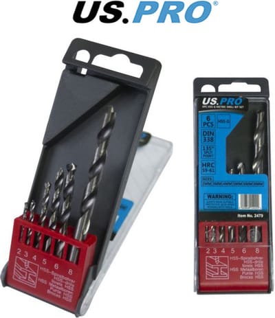Metaal boren set HSS-G 2 tot 8 mm 6-delig