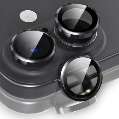 Camera Glas Lens Film Geschikt voor Apple iPhone 17 Pro - Casemania Gehard Glas Camera Lens Protector - Zwart