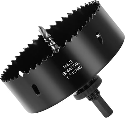 JHUBERS - Bi-Metal Hole Saw - Professioneel Gereedschap - 127 mm - Geschikt voor Hout en Metaal - Voor Plafondplaten - Precisie Snijden