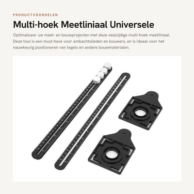 Dailygoods - Multi-hoek Meetliniaal - Universele Angularizer - Geschikt voor Tegelpositionering - Duurzaam en Nauwkeurig - Voor Ambachtslieden en Bouwers