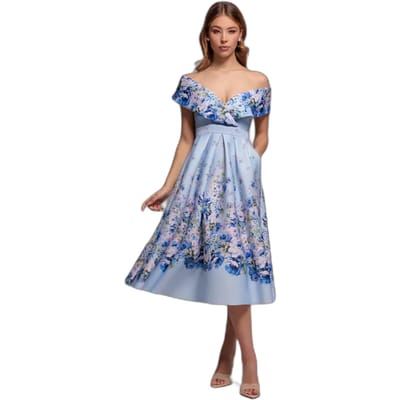 Damesjurk Goddiva Bardot A-Line Scuba