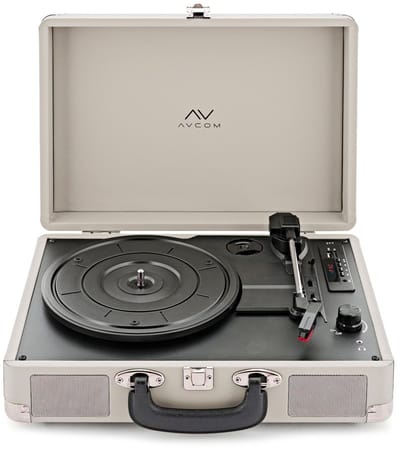AVCOM Suitcase Turntable with Bluetooth, Cream
