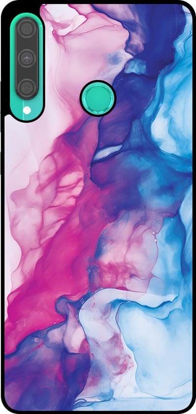 Smartphonica Telefoonhoesje Geschikt voor Huawei P40 Lite E met Roze Blauw Marmer Opdruk - TPU Backcover Case Rose Blue Marble Design geschikt voor Huawei P40 Lite E