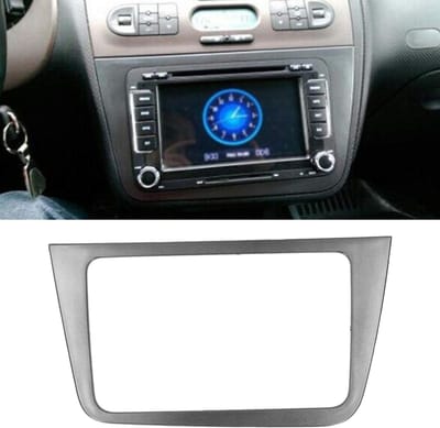Dailygoods- DVD-paneelbekleding - Grijs 2 Din Dashboard Radioframe - Passend voor Seat Altea 2004-2015 LHD - Versterkte ABS-constructie - Slagvast en Krasbestendig - Naadloze Pasvorm - Dashbordframe