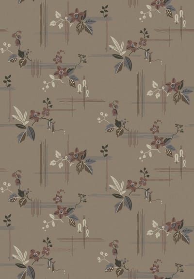 Boråstapeter Vliesbehang 4173 - Alla Tiders Hus - Bloemen Bruin - 53cm x 10.05m