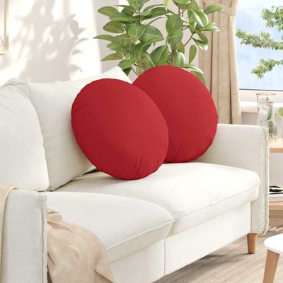 vidaXL - Zitkussens - 2 - st - Stof - Rood - Ø50 - x - 19 - cm