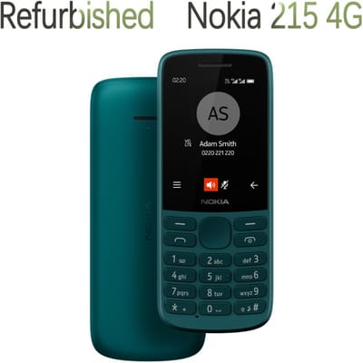 Gereviseerde Nokia Originele Nokia 215 4G  (2020) LTE 4G Mobiele Telefoon Met Enkele 1/2 SIM 1 Battery 1 Charger groen