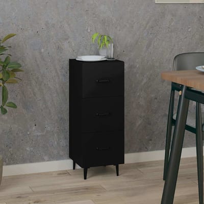 vidaXL - Dressoir - 34,5x34x90 - cm - bewerkt - hout - zwart