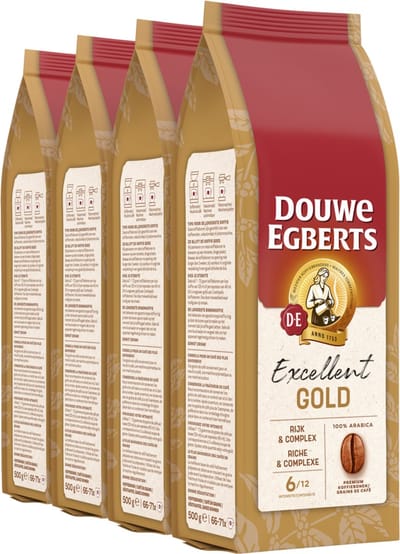 Douwe Egberts Excellent Gold Koffiebonen - Intensiteit 6/12 - 4 x 500 gram