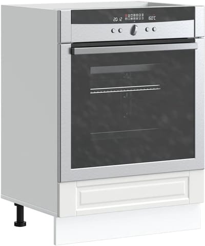 Ovenkast Keuken - Hoge Keukenkast - Oven Opbergen - Vochtbestendig Materiaal - 60 x 46 x 815 cm - Wit