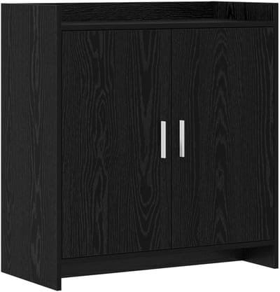 vidaXL - Dressoir - Zwart - eiken - 72 - x - 36 - x - 80 - cm - Bewerkt - hout