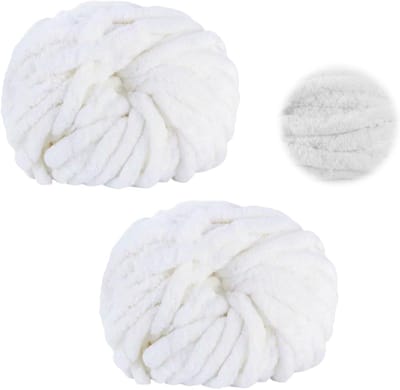 Set van 2 ballen dikke wol, 500 g, voor handbreien, XXL, grote zachte brei, voor haken, deken, sjaals, hoeden, nest voor huisdieren, decoratieve kussens