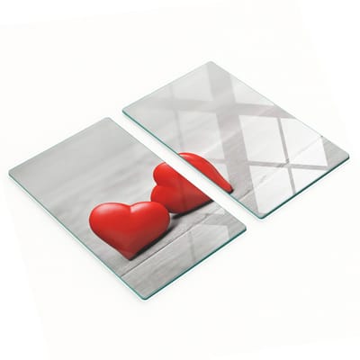 Decoratieve glazen snij- en serveerplanken van Heart Wood, 2x30x52 cm
