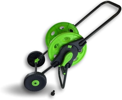 Slangwagen met slang - Hose trolley - Tuin water geven - Grote wielen - 45 meter capaciteit - Grijsgroen